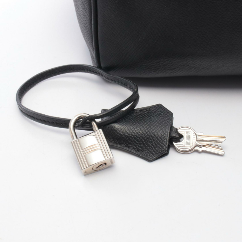 愛馬仕 Haut a courroies 32 手提包 K Epsom 皮革 黑色 二手 女士 SHW-5