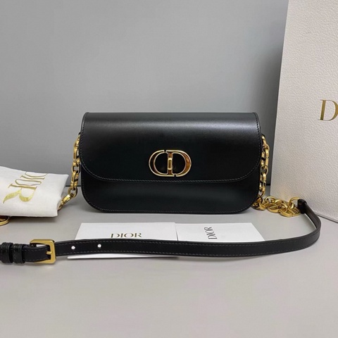 Dior迪奧 新款蒙田30 黑金全皮包