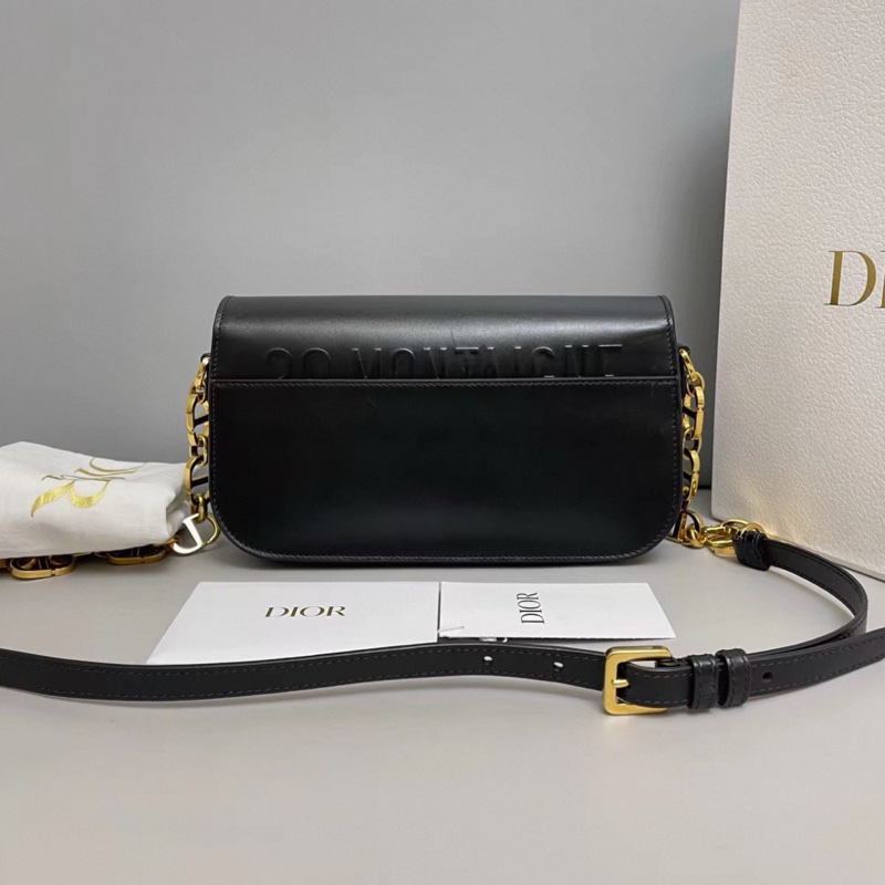 Dior迪奧 新款蒙田30 黑金全皮包-1