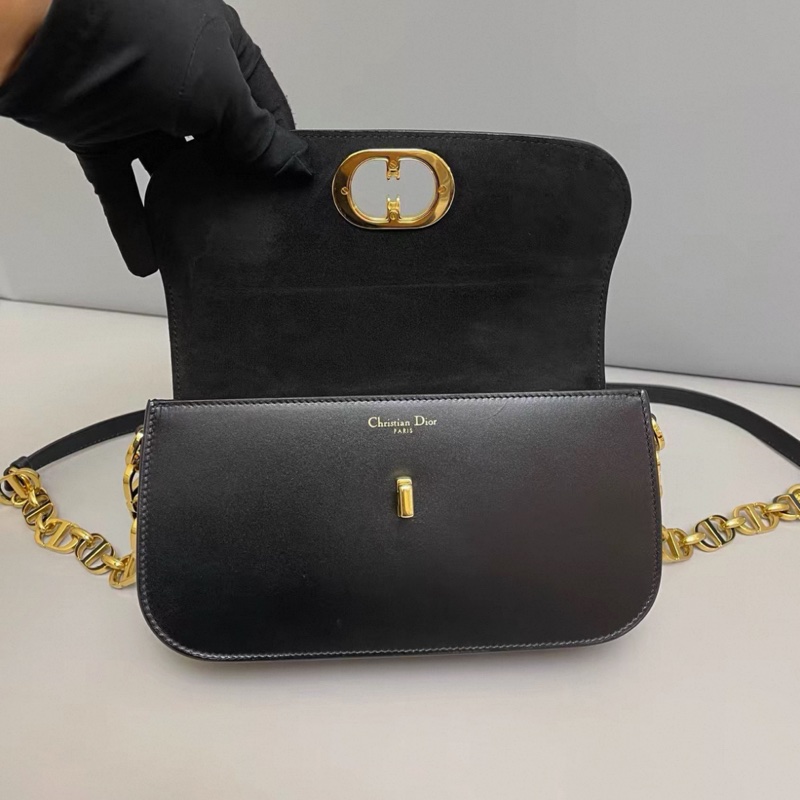 Dior迪奧 新款蒙田30 黑金全皮包-5