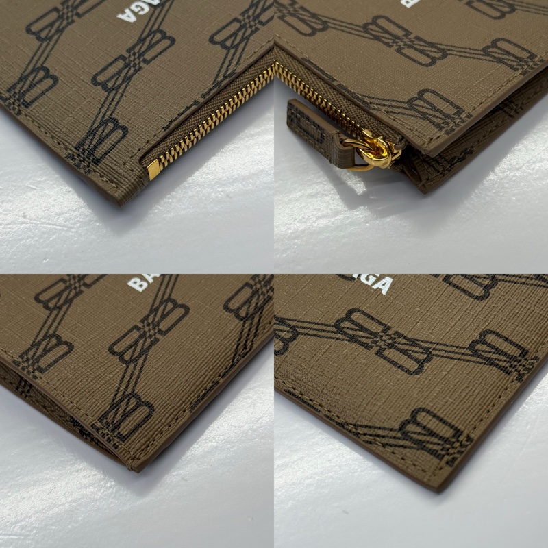 BALENCIAGA 巴黎世家 棕色PVC滿版印花卡夾零錢包 COIN CASE CARD HOLDER 640535-4