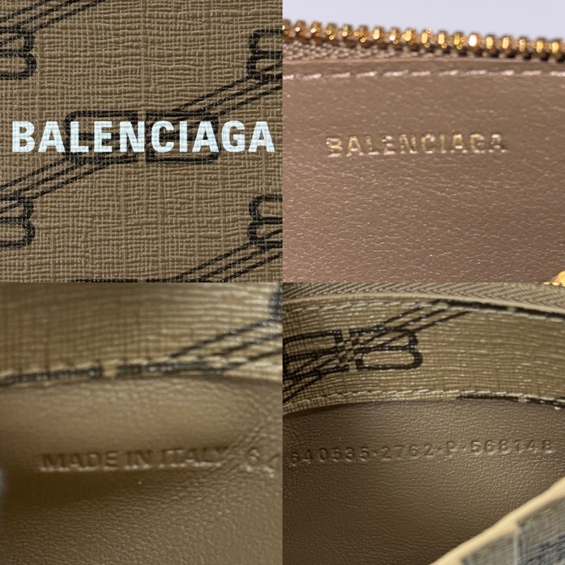 BALENCIAGA 巴黎世家 棕色PVC滿版印花卡夾零錢包 COIN CASE CARD HOLDER 640535-6