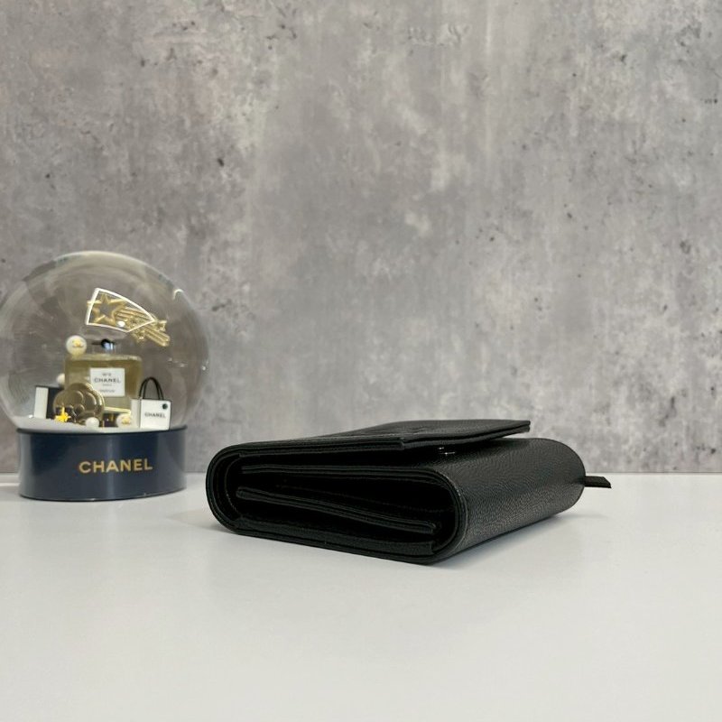 Chanel 短夾 荔枝牛 晶片款復古浮雕雙C Logo-2