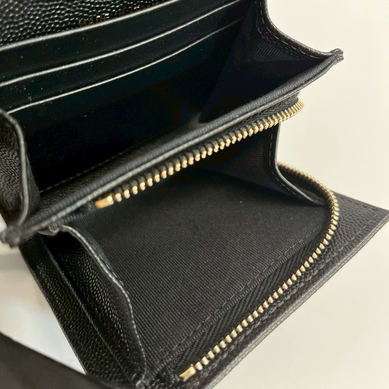 Chanel 短夾 荔枝牛 晶片款復古浮雕雙C Logo-6