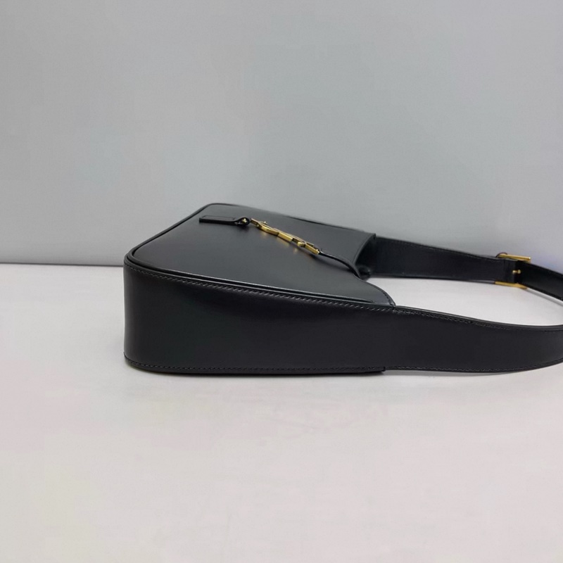 YSL聖羅蘭LE 5 À 7中號黑金全皮hobo-1