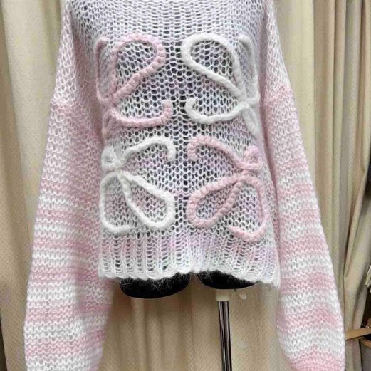 Loewe柔美的LOGO粉色毛衣-0