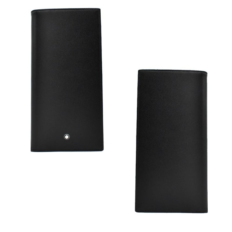 【門市全新現貨】MONT BLANC 萬寶龍素面牛皮對開長夾(附原廠防塵袋)-0