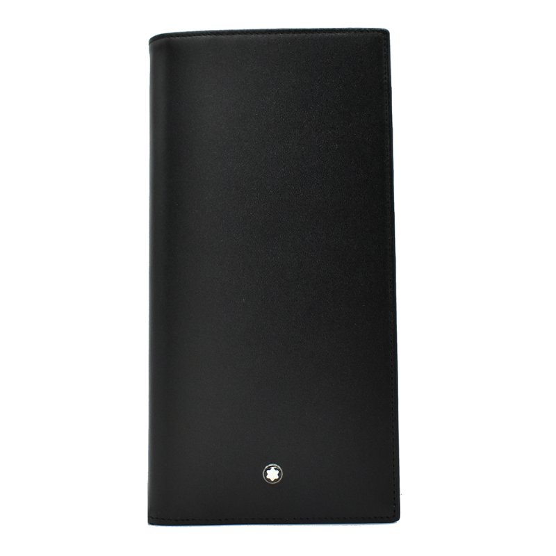 【門市全新現貨】MONT BLANC 萬寶龍素面牛皮對開長夾(附原廠防塵袋)-5