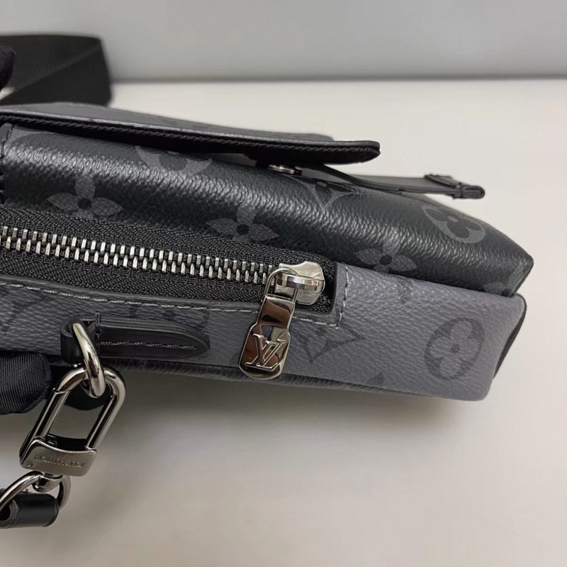 LV路易威登 黑老花手機包單肩斜挎包 芯片-5