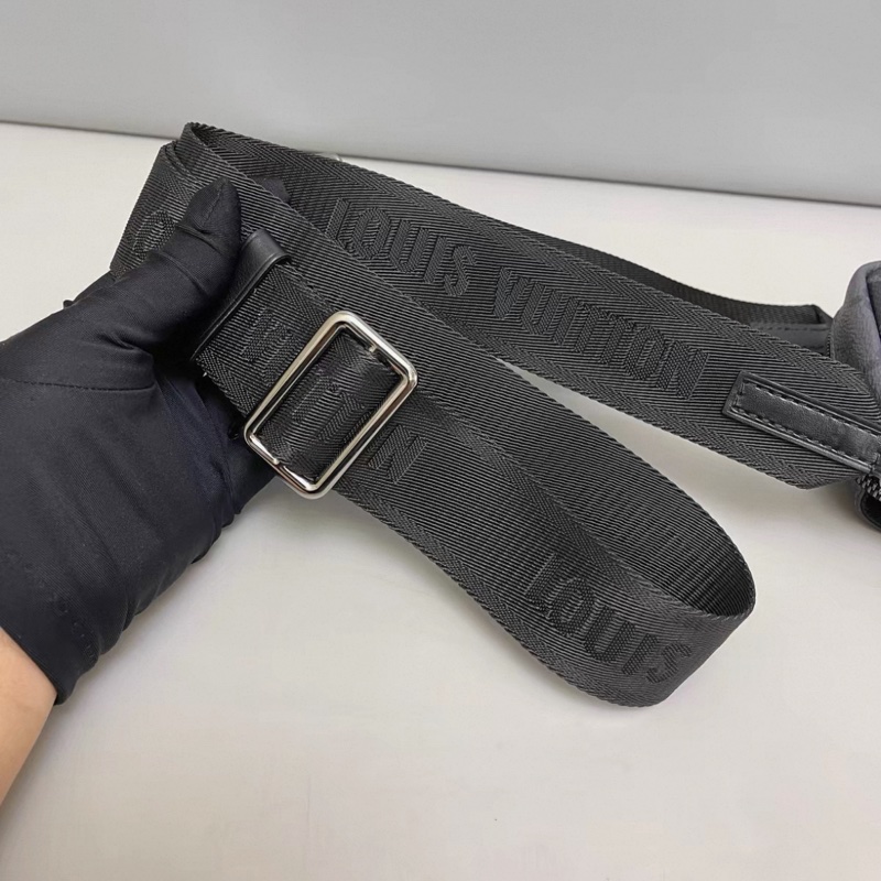 LV路易威登 黑老花手機包單肩斜挎包 芯片-6