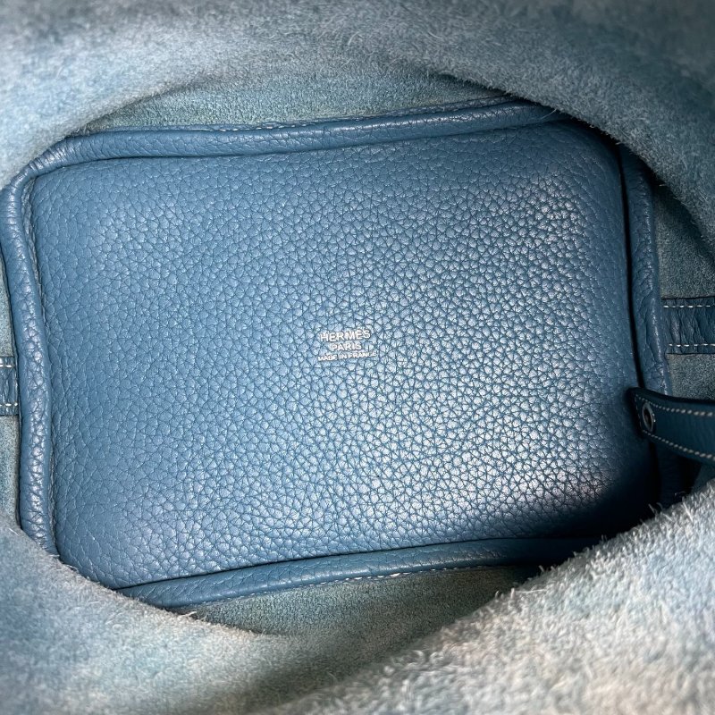 HERMES □N刻 牛仔藍PICOTIN 18 菜籃子包-5