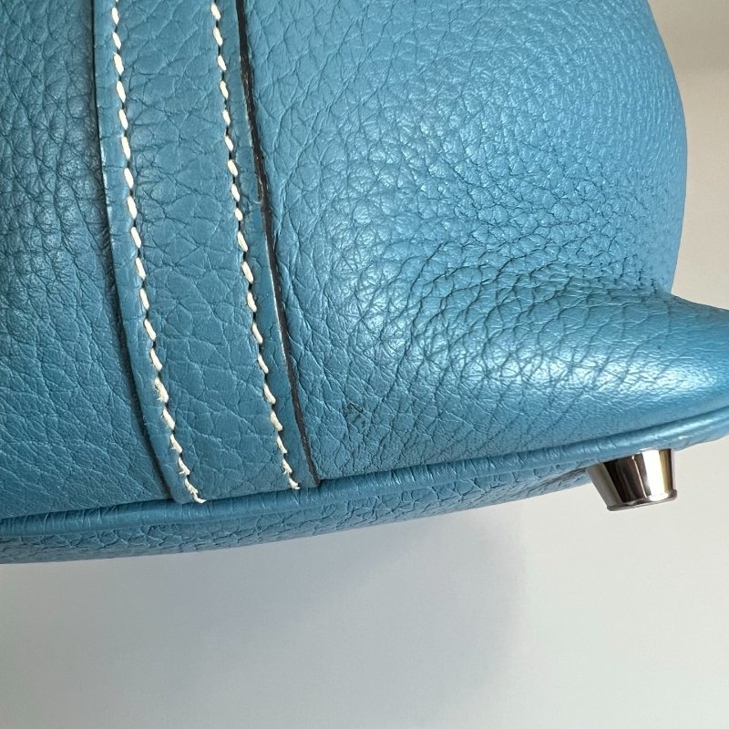 HERMES □N刻 牛仔藍PICOTIN 18 菜籃子包-7