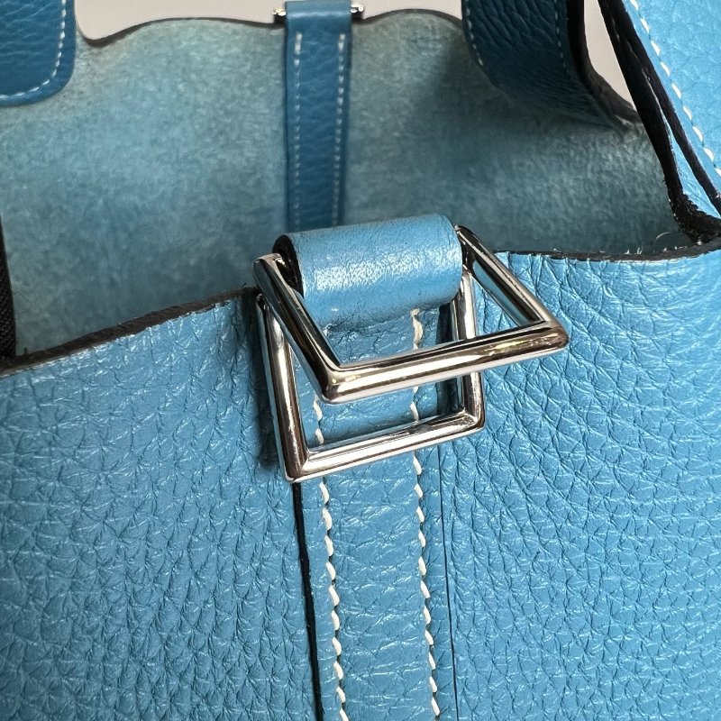 HERMES □N刻 牛仔藍PICOTIN 18 菜籃子包-8