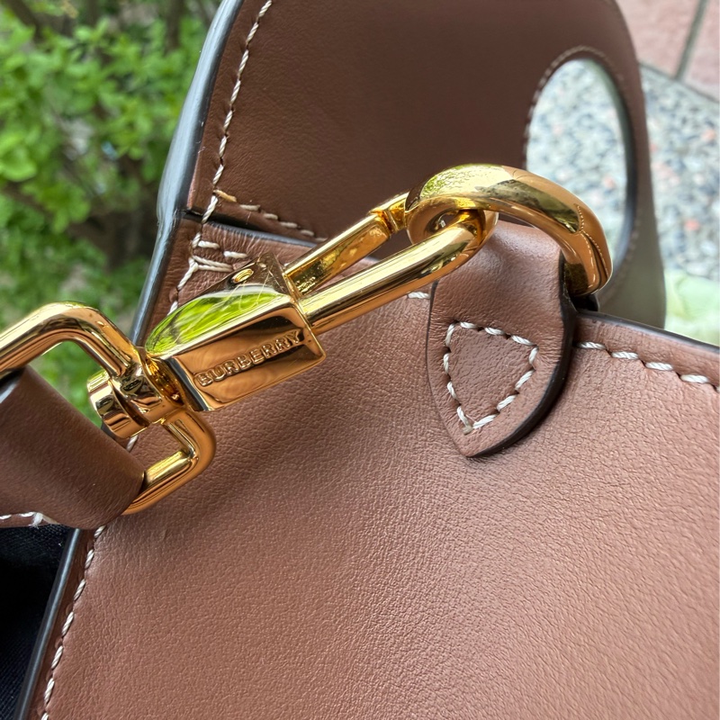 二手BURBERRY咖啡色帆布Mini Pocket迷你口袋手提肩背包-15