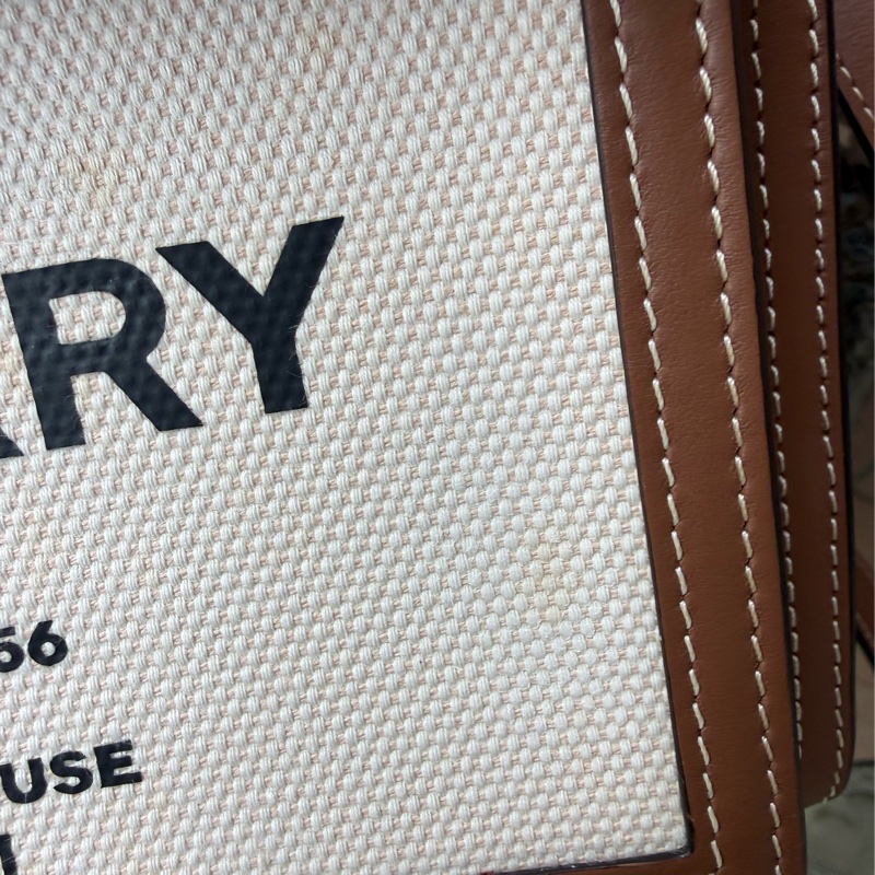 二手BURBERRY咖啡色帆布Mini Pocket迷你口袋手提肩背包-20