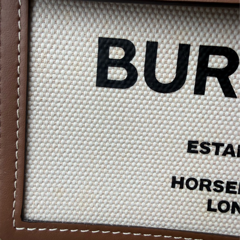 二手BURBERRY咖啡色帆布Mini Pocket迷你口袋手提肩背包-21