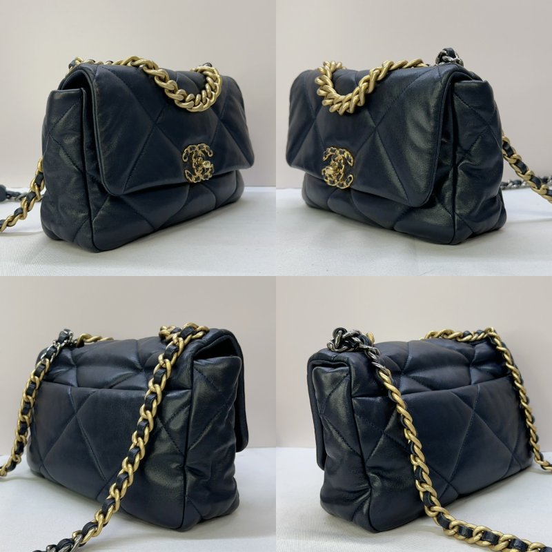 CHANEL 深藍黑色19口蓋包-2