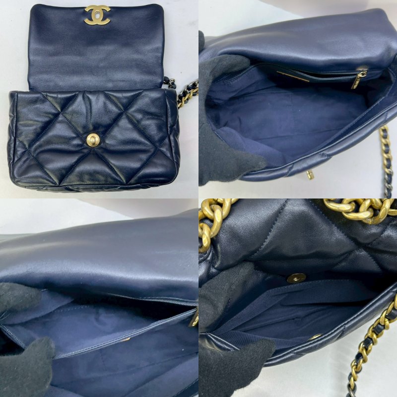CHANEL 深藍黑色19口蓋包-3