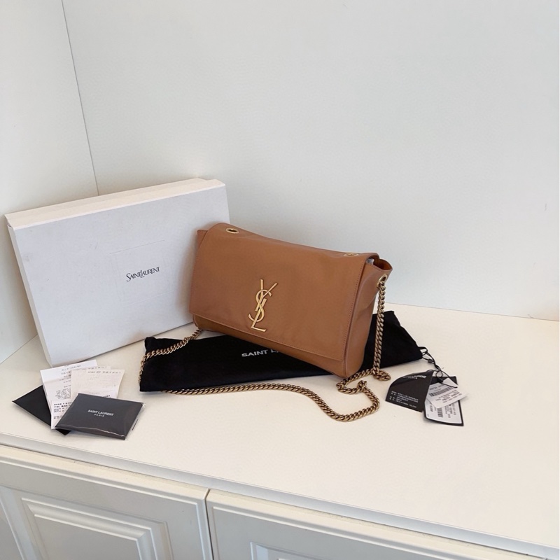 【99閒置大全套🆕 】YSL 焦糖色雙面Kate 鏈條包 24年 雙面泰迪🐻金鍊條  斜挎包-1