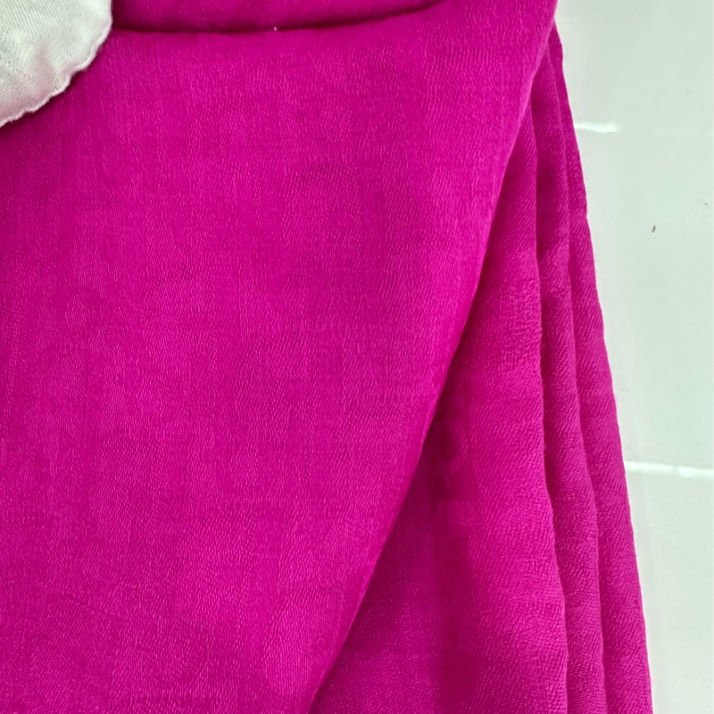 Dior 迪奧 真絲羊絨大圍巾 披肩 玫紅色-3