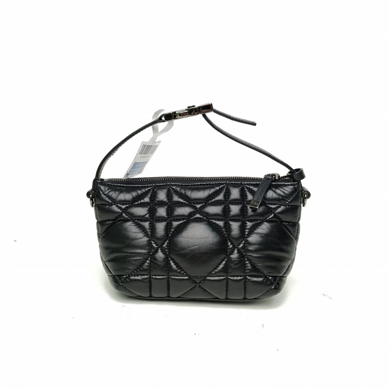 DIOR DiortravelNomad飯盒包小號15黑色牛皮鎢鋼扣2022藤格紋-2