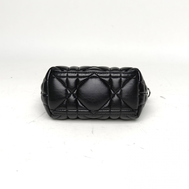 DIOR DiortravelNomad飯盒包小號15黑色牛皮鎢鋼扣2022藤格紋-3