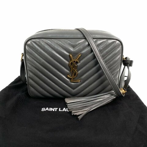 ☆Saint Laurent聖羅蘭 Gray Calfskin Cross-body Bag 灰色小牛皮斜背袋 -267002025