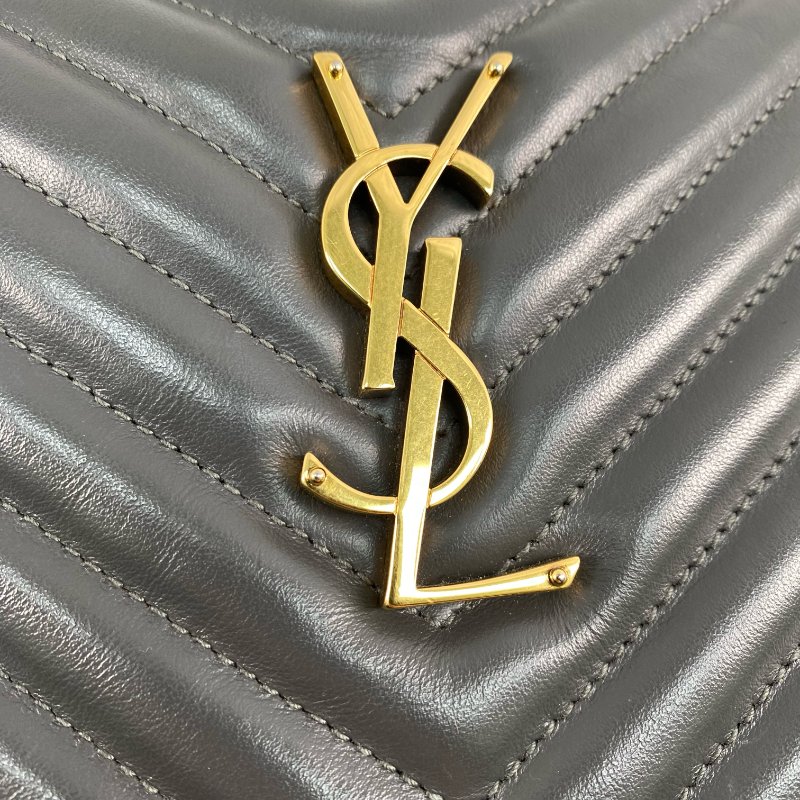 ☆Saint Laurent聖羅蘭 Gray Calfskin Cross-body Bag 灰色小牛皮斜背袋 -267002025-12