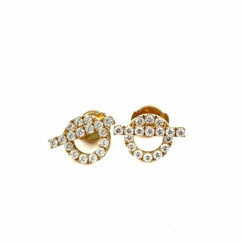 △ Hermes 愛馬仕 18K Rose Gold Diamonds Finesse Earrings 34D0.92ct 4.19g 18K玫瑰金鑽石耳環 - 267002033