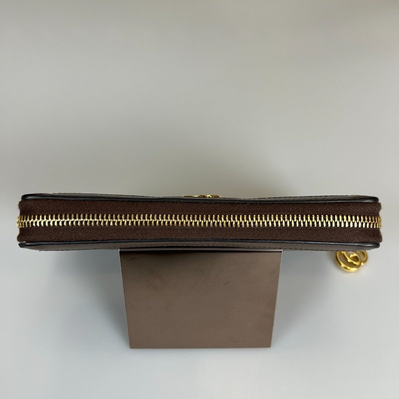 GUCCI 523154  滿版綠紅綠ㄇ字拉長夾-5