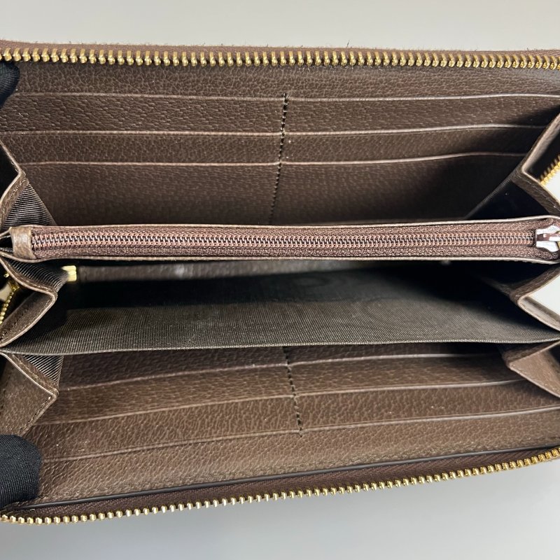 GUCCI 523154  滿版綠紅綠ㄇ字拉長夾-6