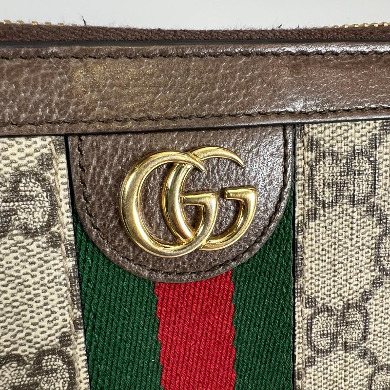 GUCCI 523154  滿版綠紅綠ㄇ字拉長夾-8