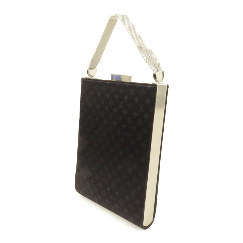 LOUIS VUITTON Monogram Satin Ange GM銀扣手挽袋-2