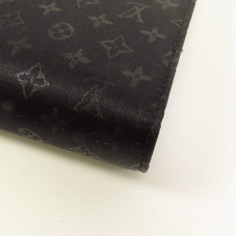 LOUIS VUITTON Monogram Satin Ange GM銀扣手挽袋-11