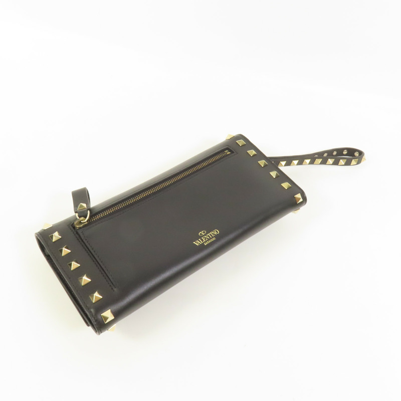 Valentino 牛皮皮革Rockstud Clutch金扣長錢包-5