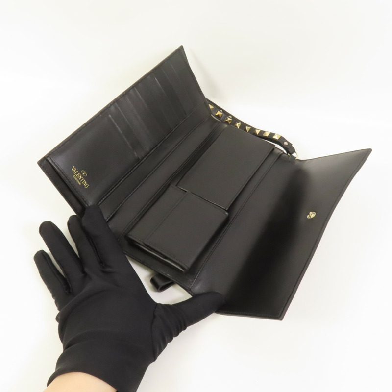 Valentino 牛皮皮革Rockstud Clutch金扣長錢包-6