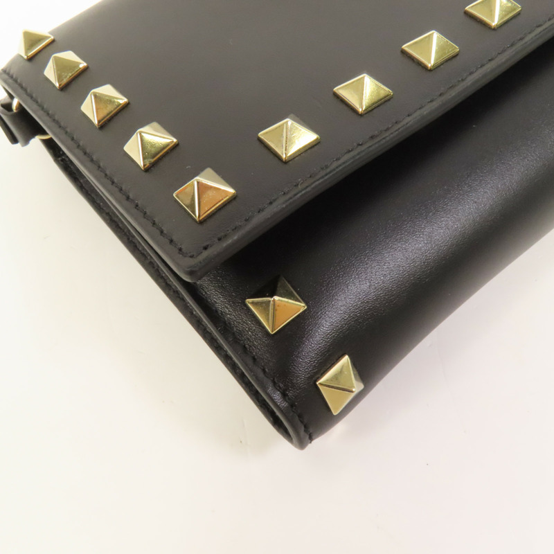 Valentino 牛皮皮革Rockstud Clutch金扣長錢包-11