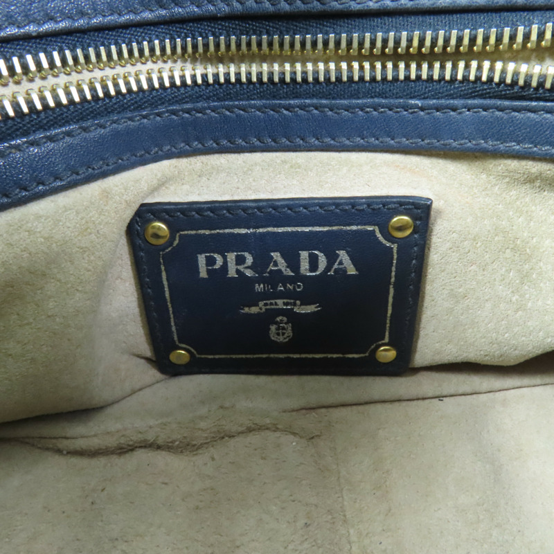 PRADA 牛皮皮革Shoulder Bag金扣手挽肩背兩用袋-9