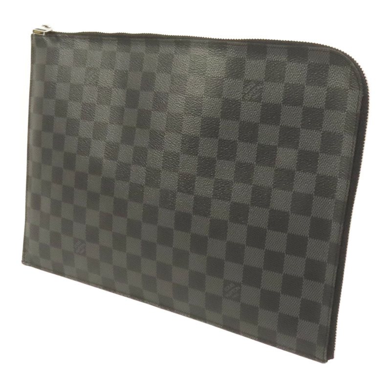 LOUIS VUITTON Damier Graphite Pochette Jour GM銀扣手提包-2