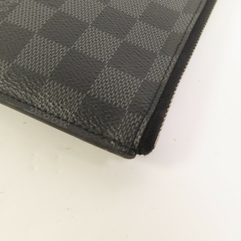 LOUIS VUITTON Damier Graphite Pochette Jour GM銀扣手提包-10