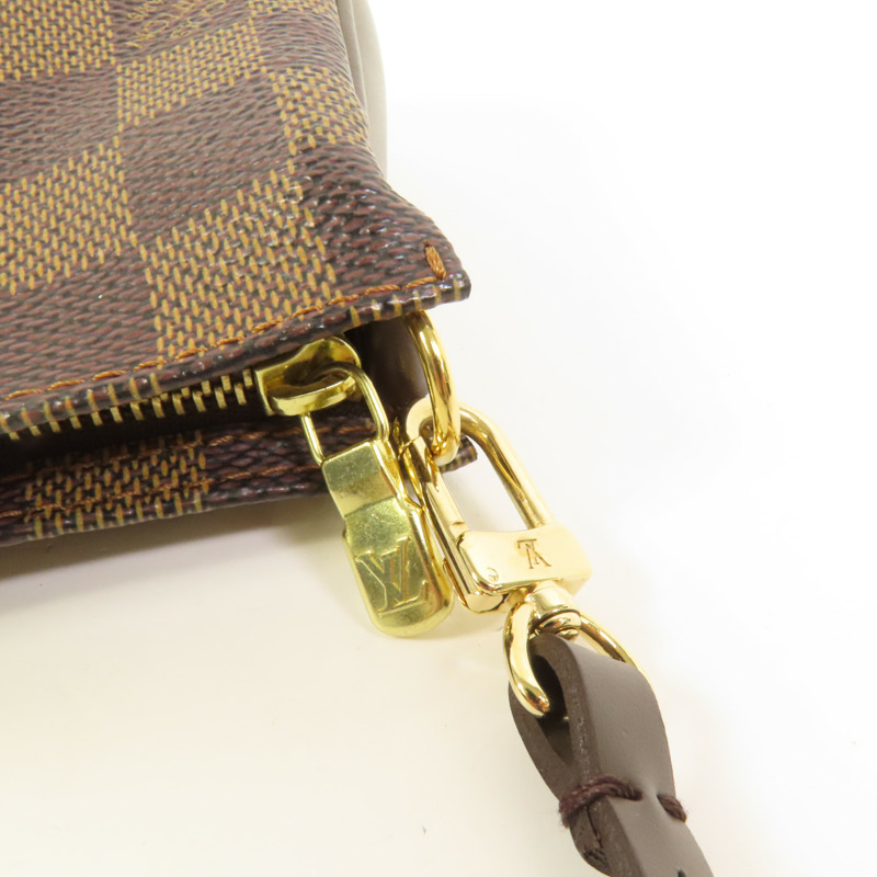 LOUIS VUITTON Damier Pochette Accessories金扣手挽袋-5
