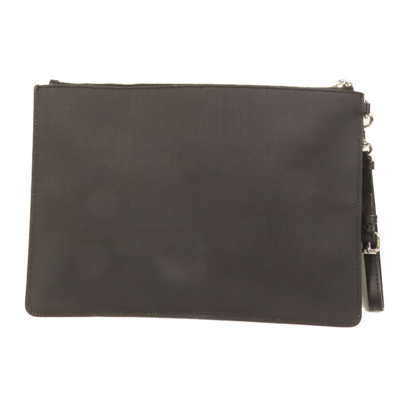 MOSCHINO 塗層帆布Teddy Bear Pouch銀扣手拿包-1