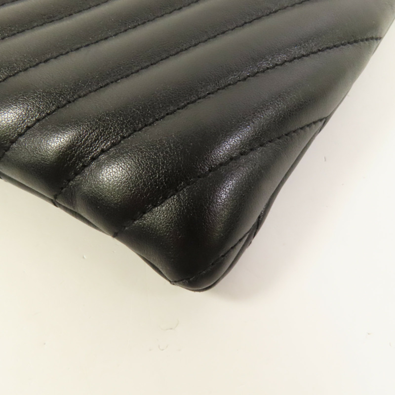 YVES SAINT LAURENT 牛皮皮革Matelasse銀扣手拿包-11