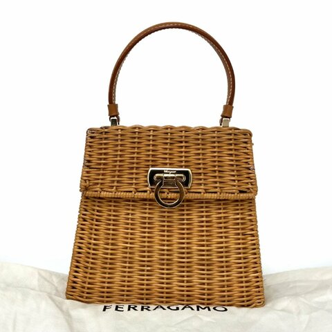 ☆ Salvatore Ferragamo 菲拉格 Brown Wicker Handbag 淺啡色柳條手袋 - 267002287