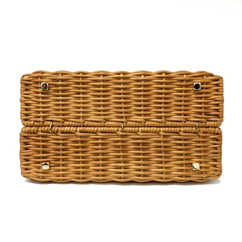 ☆ Salvatore Ferragamo 菲拉格 Brown Wicker Handbag 淺啡色柳條手袋 - 267002287-9