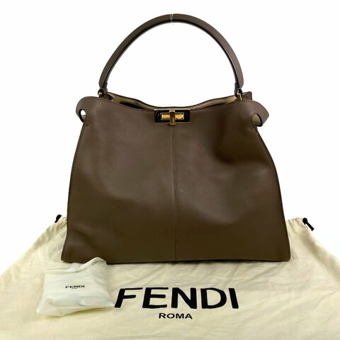 △ Fendi 芬迪 Brown Calfskin Peekaboo X-Lite Shoulder Bag 8BN304 啡色小牛皮肩背袋 - 267002168