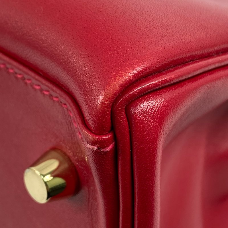△ Hermes 愛馬仕 Red Box Calfskin Gold Plated Metal Kelly 32 2 Way Bag Stamp X 紅色滑面小牛皮鍍金金屬兩用袋X刻 - 267002476-11