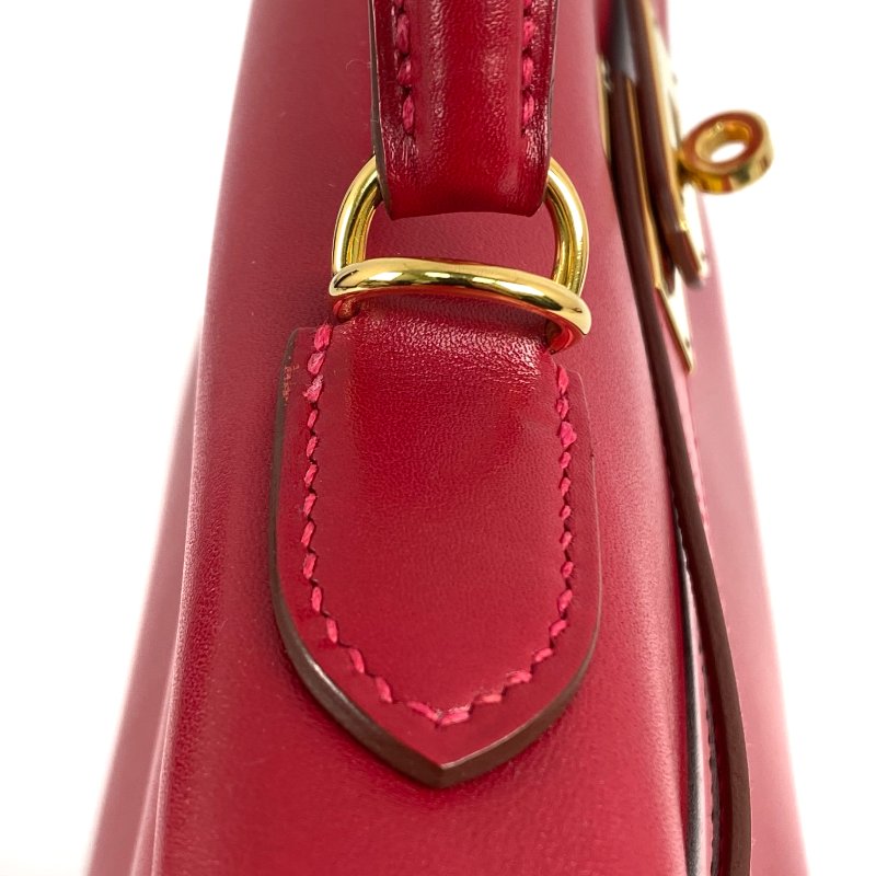 △ Hermes 愛馬仕 Red Box Calfskin Gold Plated Metal Kelly 32 2 Way Bag Stamp X 紅色滑面小牛皮鍍金金屬兩用袋X刻 - 267002476-13