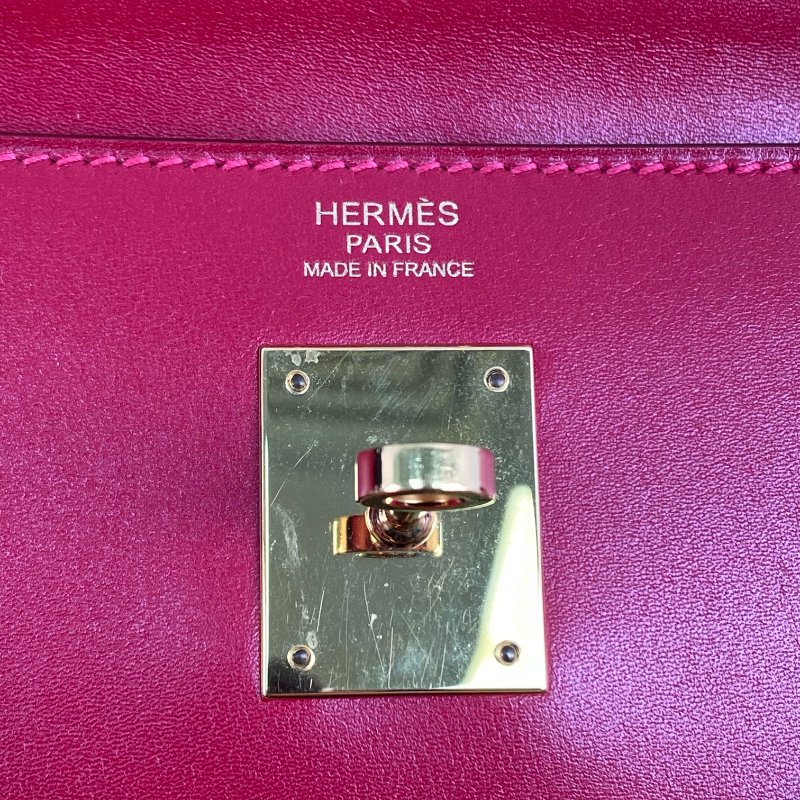 △ Hermes 愛馬仕 Red Box Calfskin Gold Plated Metal Kelly 32 2 Way Bag Stamp X 紅色滑面小牛皮鍍金金屬兩用袋X刻 - 267002476-20