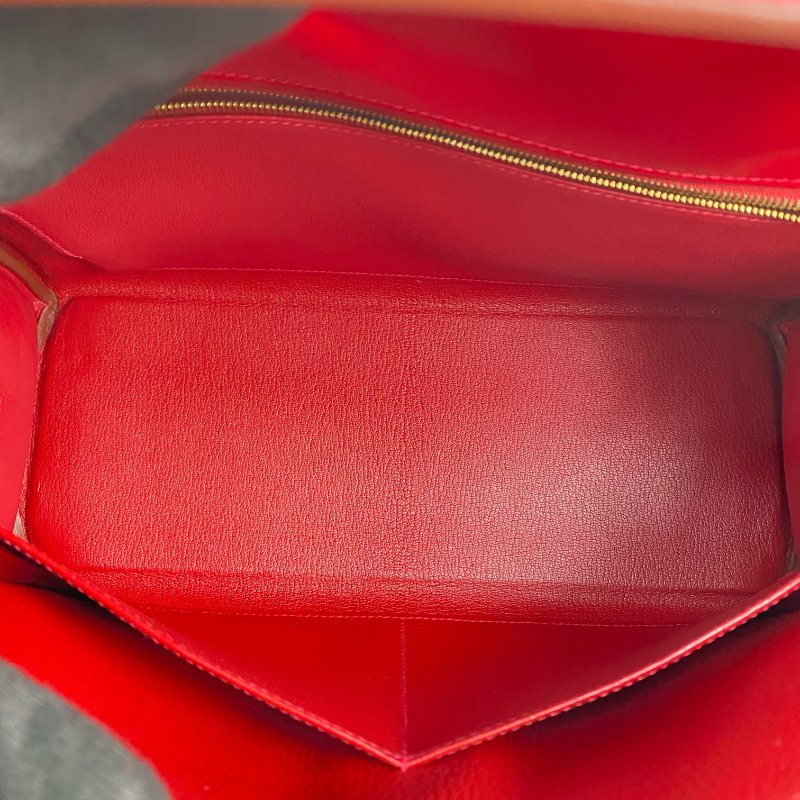 △ Hermes 愛馬仕 Red Box Calfskin Gold Plated Metal Kelly 32 2 Way Bag Stamp X 紅色滑面小牛皮鍍金金屬兩用袋X刻 - 267002476-21